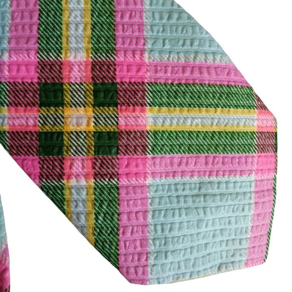 Vintage Marylin Plaid Textured Tie Made In Australia 52" 4.5" wide 1970's NWT - Picture 2 of 4